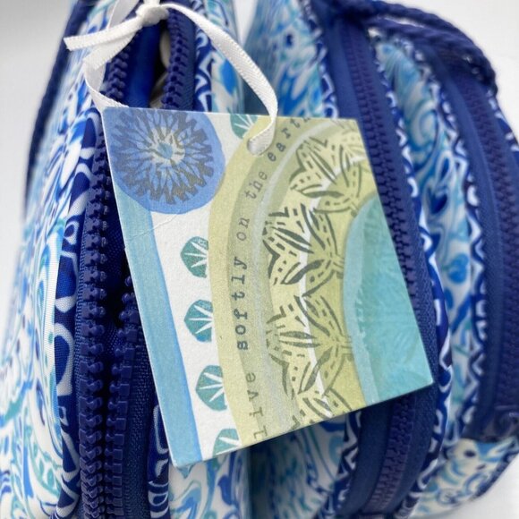 Sigred Olsen Cosmetic Makeup Bag Blue 3 Piece Set Travel Clutch NEW - Picture 4 of 6